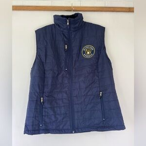 Milwaukee Brewers Men's Navy Blue Quilted Vest XL